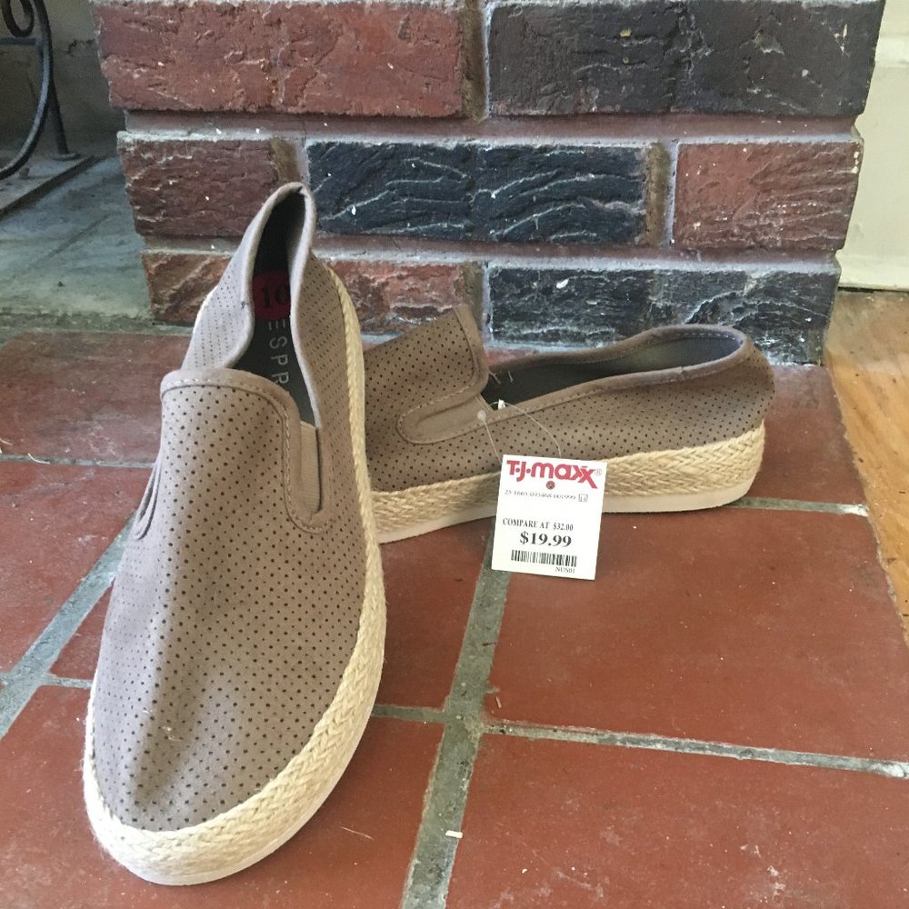 Esprit Taupe Slip On Shoes - Size 10